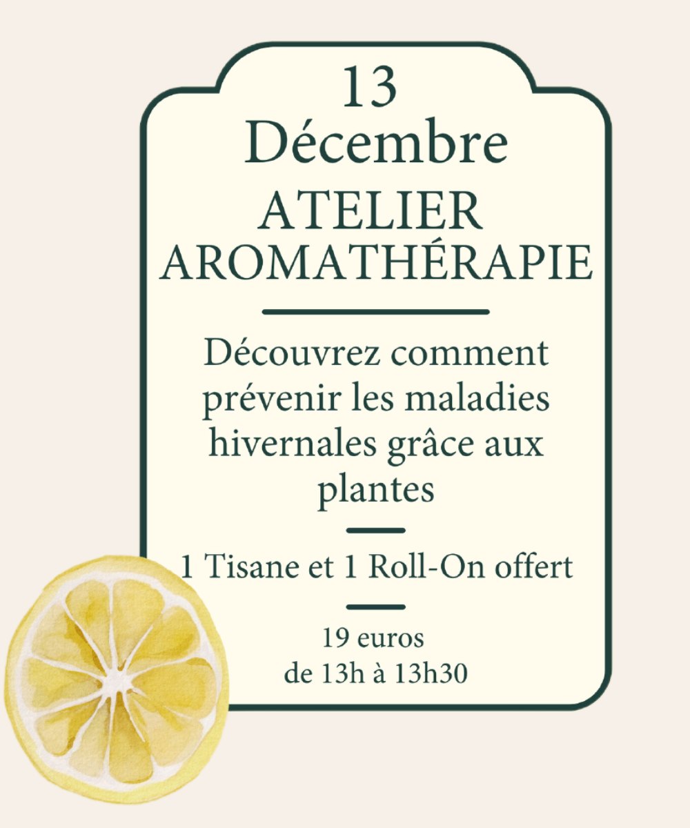 Atelier Aromathérapie 13/12 - 30mins
