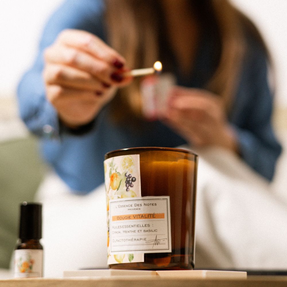 Bougie Parfumée Manuel - Senteurs Bien-être (lavande, Citron, Menthe, Eucalyptus) - Cire De Soja, Ronde